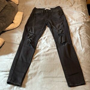 KanCan High Rise Ripped Black Skinny Jeans